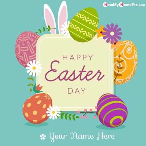 Happy Easter Day Wishes With Name Greeting Card Free